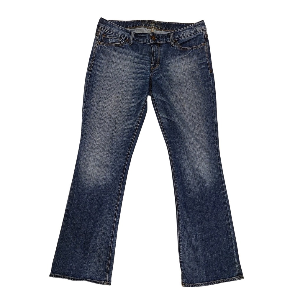 Express Womens Blue Denim Stretch Boot Cut Stretchy Jean Pants Size 10R -  34 in